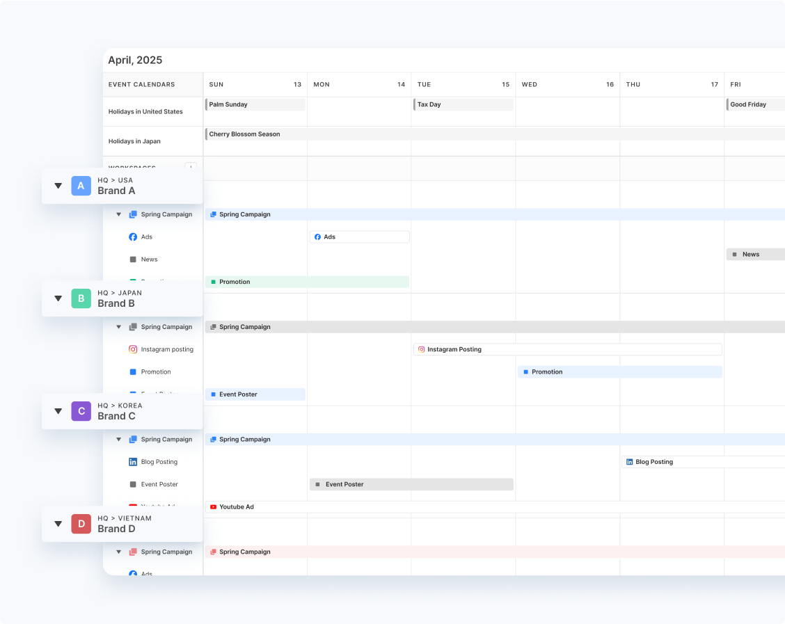 Multi-Brand &
Market Workspaces